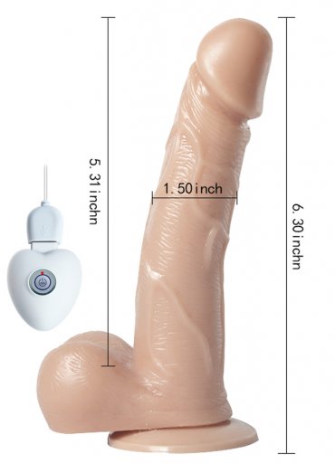 Oynar Başlı Titreşimli 18 Cm Realistik Vibratör Penis