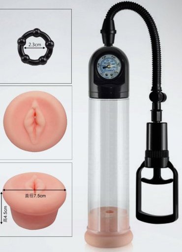 Hava Geçirmez Silikonlu Baremli Penis Pompası