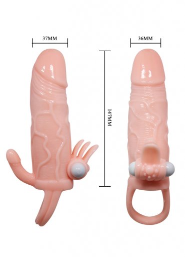 Ten Rengi Penis Kılıfı Klitoris ve Anal Uyarıcılı
