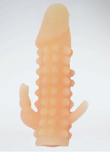 Tırtıklı Silikon Yapıda Klitoris Uyarıcılı Penis Kılıfı