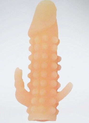 Tırtıklı Silikon Yapıda Klitoris Uyarıcılı Penis Kılıfı