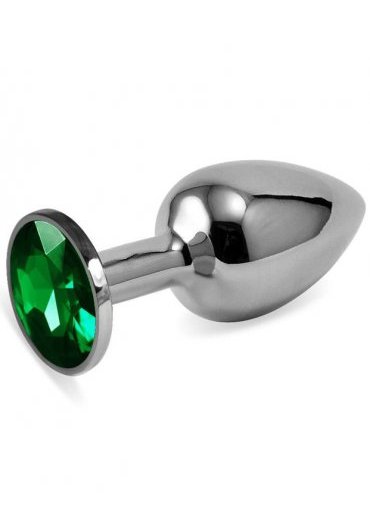 Küçük boy metal anal plug Yeşil