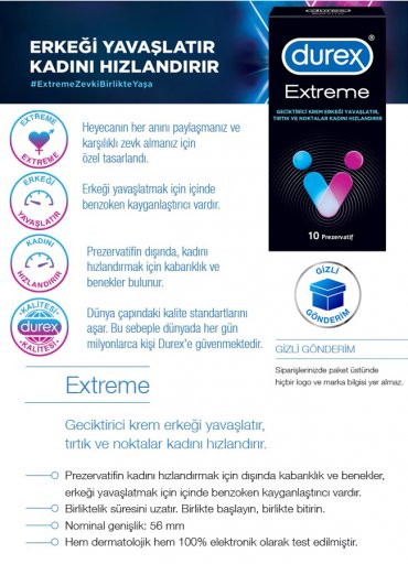 Geciktirici Etkili Durex Extreme 10lu Prezervatif