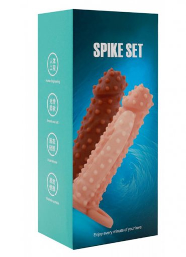 Spike Set Testis Halkalı Tırtıklı Penis Kılıfı