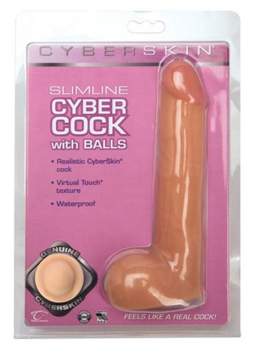 CyberSkin Slimline CyberCock with Balls Realistik Et Dokulu Penis